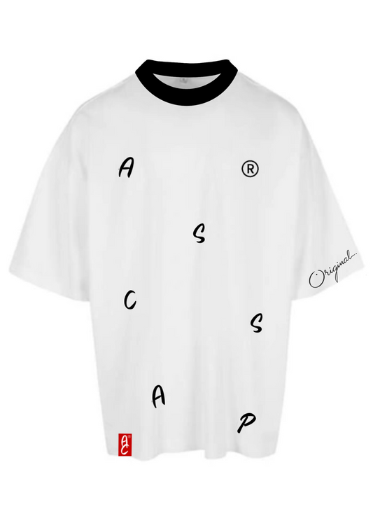 ASS CAP T-Shirt - White Mixed Letters
